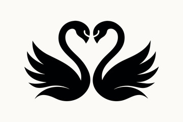 Minimalist 2D Vector Illustration Featuring Two Geometric Birds for Modern Graphic Design