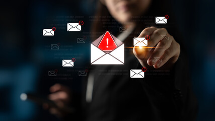 A cybersecurity alert indicating a phishing scam or malware threat. This dangerous email requires...