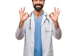 doctor showing thumbs up sign