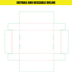 Editable and Resizable Cardboard Box Packaging Die Line Template