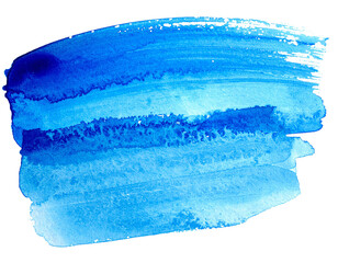 Blauer pinselstrich isoliert auf wei&szlig;en Hintergrund, Freisteller 