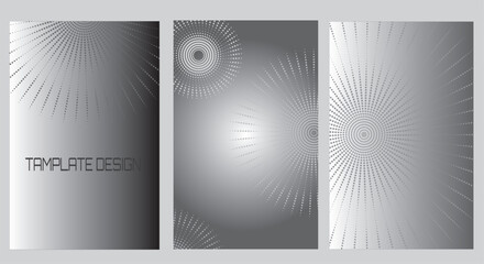 Abstract Radial Line Pattern Poster Set in Minimal Style