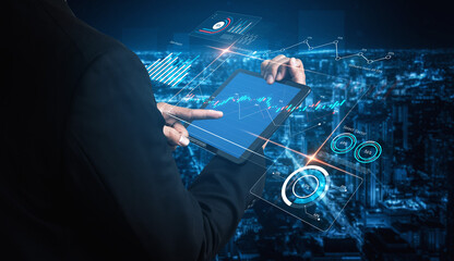 Data analytics dashboard with charts, indicators, and performance metrics, reveals trends, data analytics drives growth, supports insight, and data analytics improves decisions. Vouch