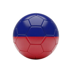 Fototapeta premium Soccer ball featuring a Honduras flag design, with blue and red horizontal stripes. Isolated on a transparent background, vivid colors, realistic texture, modern and clean style.