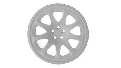 Obraz premium A mockup of a car wheel without a tire. A white car wheel mockup for advertising.