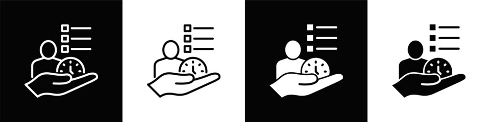 Self Discipline Icon White And Black Background Style