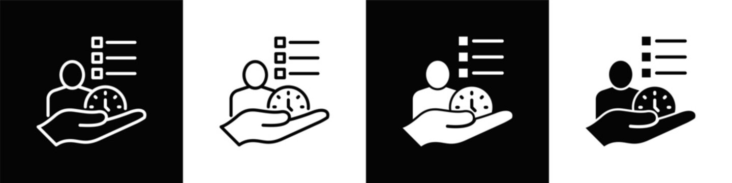 Self Discipline Icon White And Black Background Style