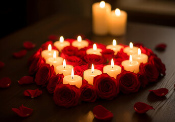 Romantic Valentine’s Day Celebration with Loving Couple and Warm Red Aesthetic