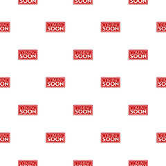Coming soon seamless pattern isolated on white background