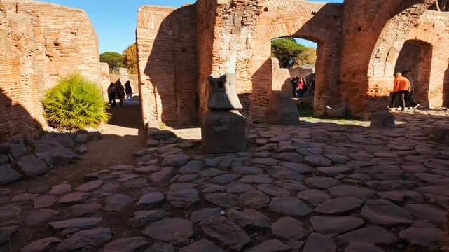 The Bakery of Silvanus or Molino del Silvano in Ostia Antica, the old port of Rome, Lazio, Italy, dating back to the 7th century BC