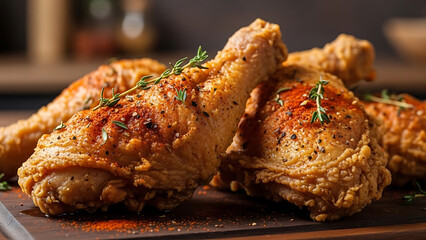 Crispy Fried Chicken Drumsticks Spicy Food