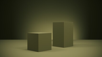 Minimal Green Podium for Product Display and Mockup