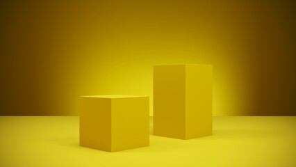 Minimal Yellow Podium for Product Display and Mockup
