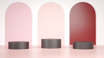Pink and Red Arch Podium Background for Luxury Product Display