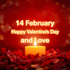 Romantic Valentine&rsquo;s Day Celebration with Loving Couple and Warm Red Aesthetic