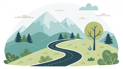 Obraz premium landscape with trees and mountains