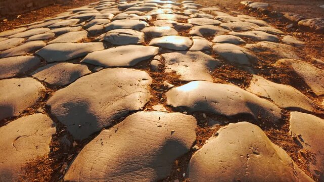 The ruins of Ostia Antica, the old port of Rome, Lazio, Italy, dating back to the 7th century BC