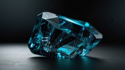 Modern Cyan Blue Irregular Crystal Background Banner With Subtle Light and Abstract Shape