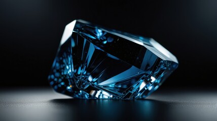 Glowing Irregular Sapphire Navy Blue Crystal Elegant Background