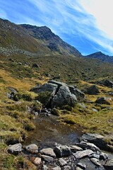 Austrian Alps - view from the footpath to chalet Ascher Hutte