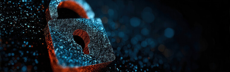 Digital padlock symbolizes robust cybersecurity defenses protecting sensitive data and online privacy.security concept, alarm, data saving, passwords