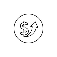 Obraz premium Business Growth and Revenue Increase Concept with Dollar Sign and Upward Arrow