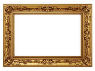 Elegant gold ornate picture frame with detailed carvings