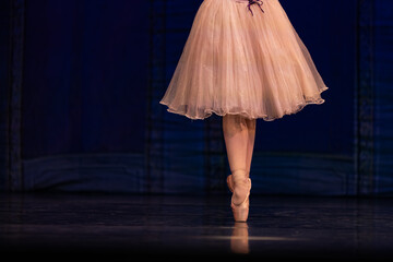 Closeup of ballerinas dancing on stage. © Ruslan