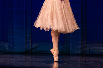 Closeup of ballerinas dancing on stage. © Ruslan