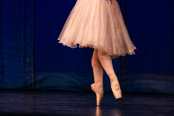 Closeup of ballerinas dancing on stage. © Ruslan
