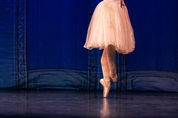 Closeup of ballerinas dancing on stage. © Ruslan