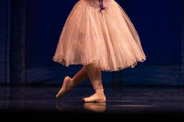 Closeup of ballerinas dancing on stage. © Ruslan