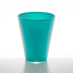Turquoise frosted glass tumbler with smooth finish and clean design for drinkware or decor