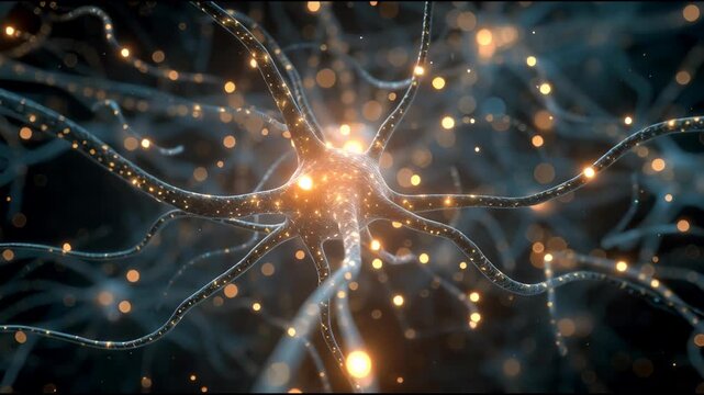 Neural Network Cells Firing Signals.