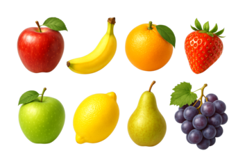 Various fresh ripe colorful fruits arranged in a vibrant collection, showcasing healthy eating, natural sweetness, and essential vitamins for a balanced diet.