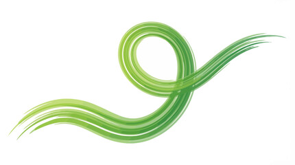 Dynamic flowing green brush stroke illustration, symbolizing growth, nature, and vitality, perfect for eco friendly brands or designs needing a fresh, organic touch on a clean white