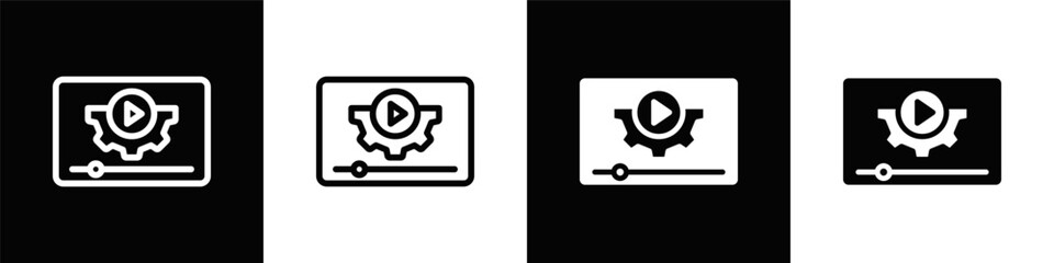 Video Editing Icon With Black And White Background