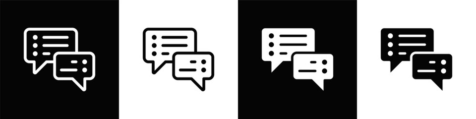Conversation Icon With Black And White Background