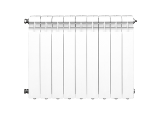 White aluminum bimetallic radiator providing home heating comfort