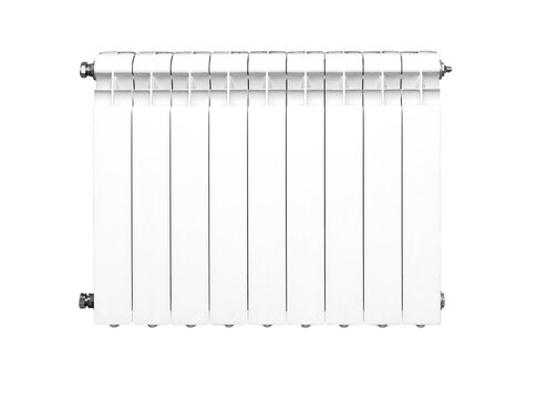 White aluminum bimetallic radiator providing home heating comfort