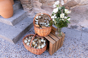 decoraciones, flor, p&eacute;talos, canasta, decoraci&oacute;n, alegria, s&iacute;mbolo, concepto, caj&oacute;n