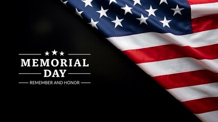 Memorial day tribute with american flag