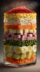 Vivid Layered Salad In Transparent Jar Designed For Easy Carrying And Appealing Display During Meals