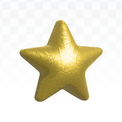 Textured Gold Foil 3D Star Icon for Luxury Branding