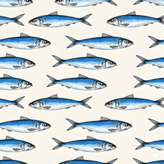 PATTERN DISEGNO SARDINE AZZURRE 