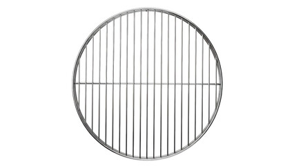 Round shiny metal barbecue grill grate for cooking outdoors or indoors, cut out, stock png, isolated on transparent background