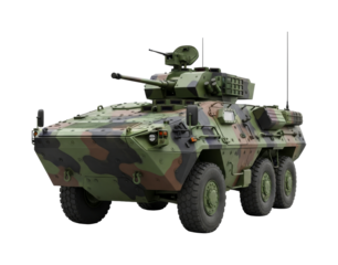 Modern military armored vehicle with a powerful turret, equipped with advanced weaponry and camouflage, ready for defense operations.