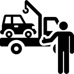 vector illustration of a man with a car