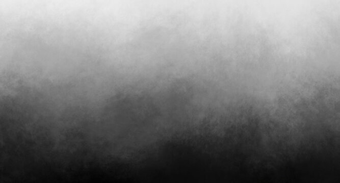 Gray abstract gradient painting background design Black and white fog or smoke cloud pattern texture overlay Blurry grayscale colors Grunge art backdrop with deep black bottom edge and soft light top