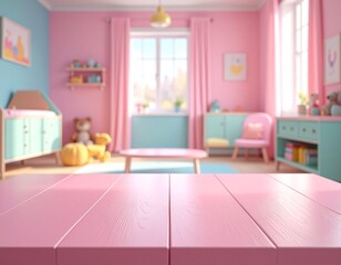 modern children room with colorful furniture